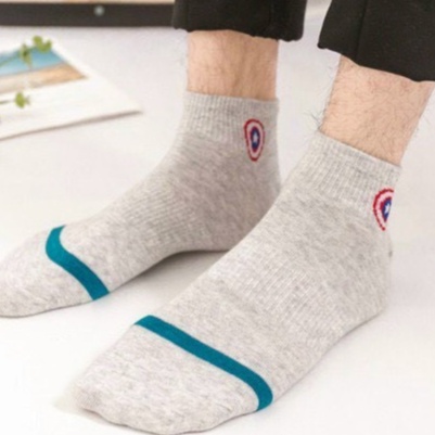 Tất cổ ngắn nam nữ vớ hoạt hình marvel cotton kháng khuẩn thấm hút mô hôi tốt MONEY VN058