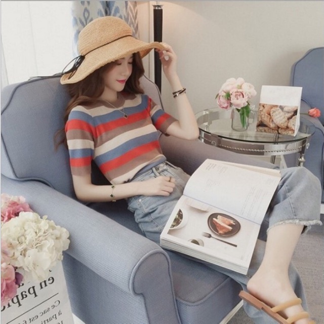 Áo Len Tay Lỡ Sọc Ngang Hàng Đẹp