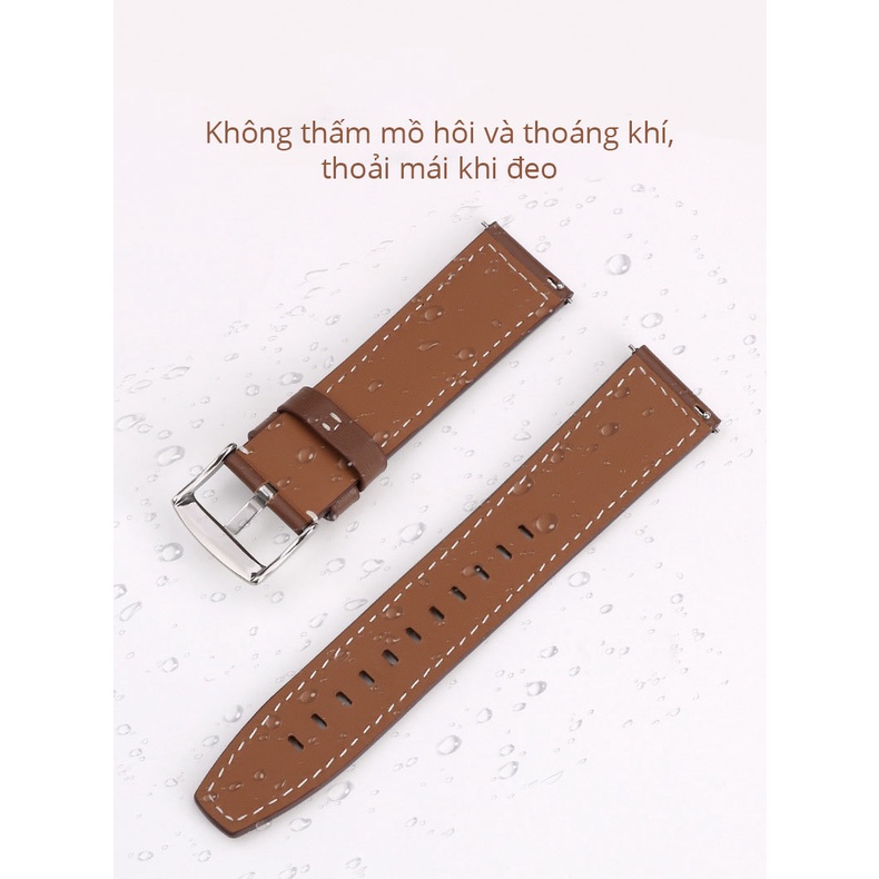 Dây Da Bò Classic Leather Cho Huawei Watch GT3 Pro/ GT3 46mm/ GT2/ GT Runner/ Huawei Watch 3/ Watch 3 Pro Size 22mm