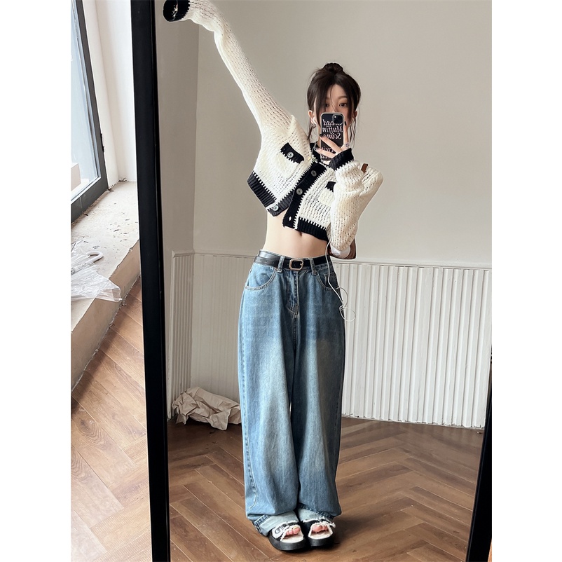 Áo cardigan dệt kim tay dài cổ tròn màu trơn thời trang Hàn Quốc cho nữ