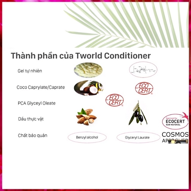 [BẢN CAO CẤP] Dầu Xả Tóc Tworld Conditioner Thiên Nhiên Lành Tính An Toàn Giúp Tóc Siêu Mượt, Giữ Ẩm, Dễ Tạo Kiểu, Khỏe