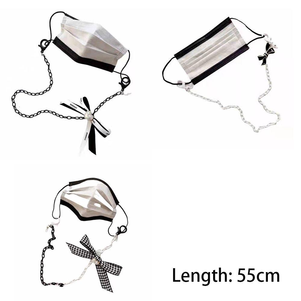 Dây Đeo Mắt Kính Bằng Acrylic Hình Nơ Trắng Đen