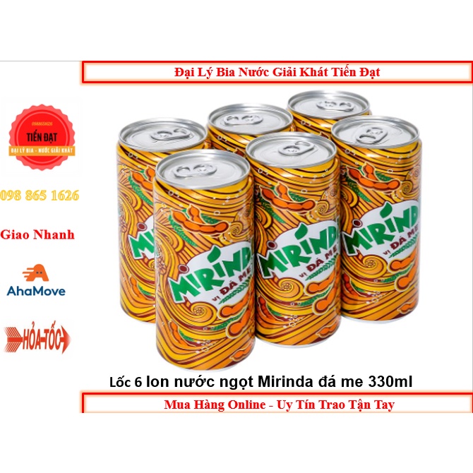 [DATE LUÔN MỚI] Thùng 24 Lon Nước Ngọt Có Gas Mirinda Đá Me - Soft Drink Lon 330ml