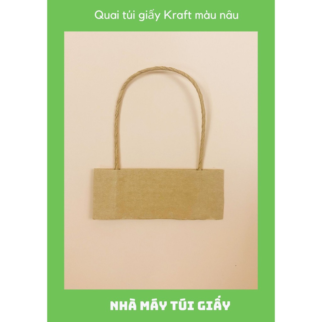 [SET 100 ĐÔI] Quai túi giấy Kraft Nâu giấy nhập khẩu từ Nhật Bản