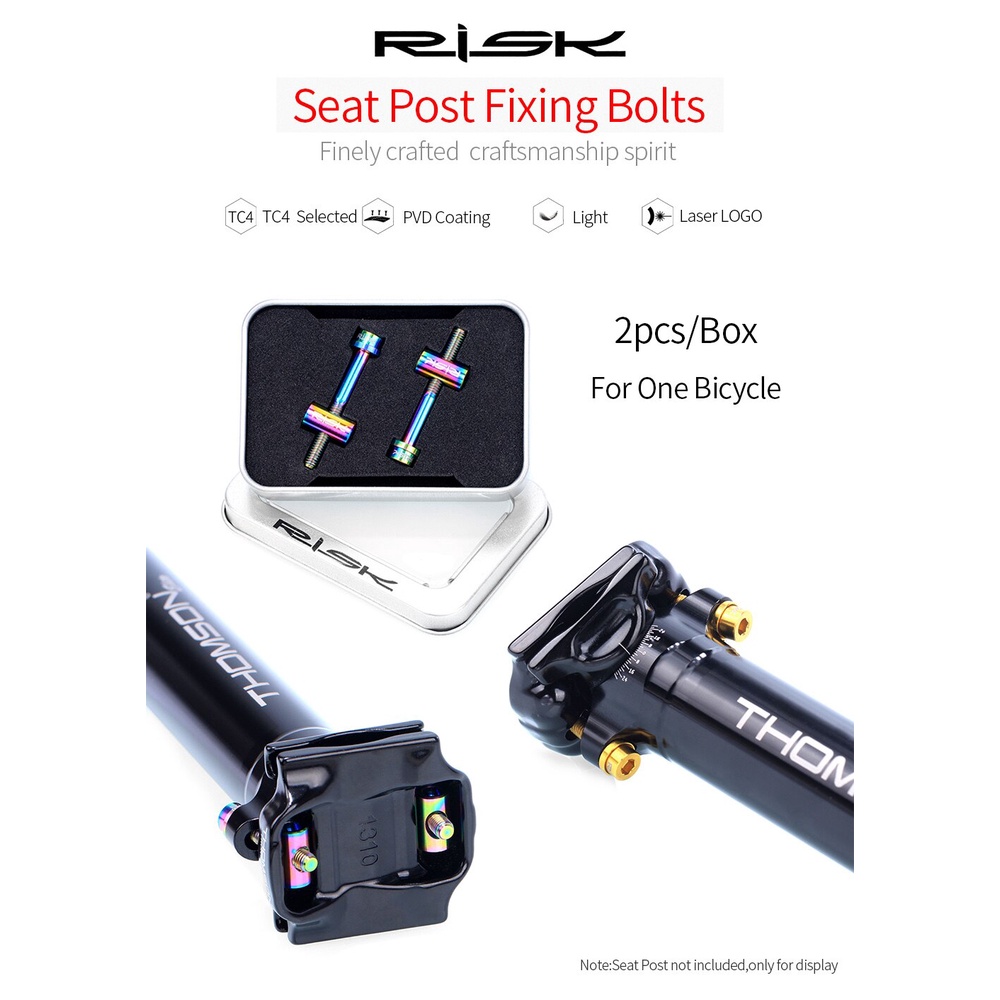 Set 2 Ốc Vít Hợp Kim Titan M5*30/40MM Cố Định Yên Xe Đạp Địa Hình