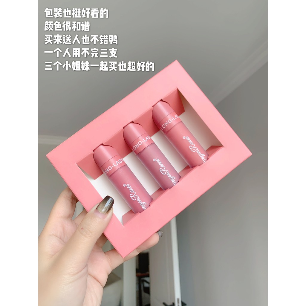 Hộp 3 son kem Dragon Rance hồng tây K412 | BigBuy360 - bigbuy360.vn