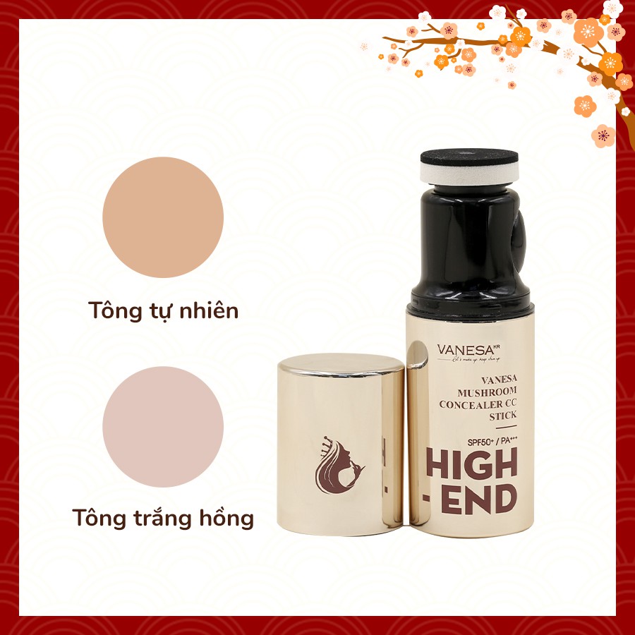 Kem nền che khuyết điểm kèm bông tán kem Vanesa CC HIGHEND Mushroom Concealer CC Stick HÀN QUỐC | BigBuy360 - bigbuy360.vn