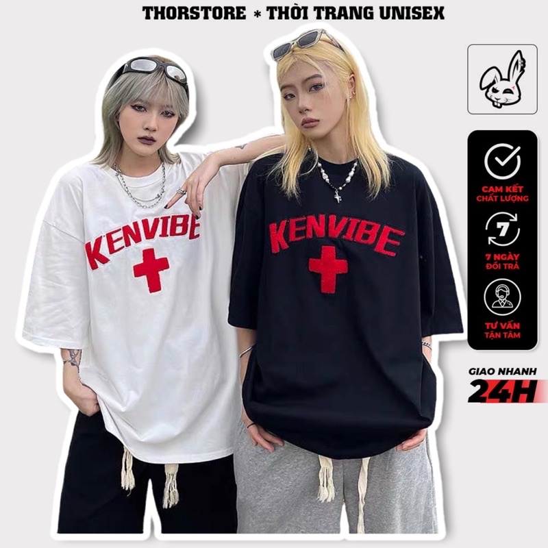 Áo thun tay lỡ nam nữ,in hình Ken thiết kế in nhung