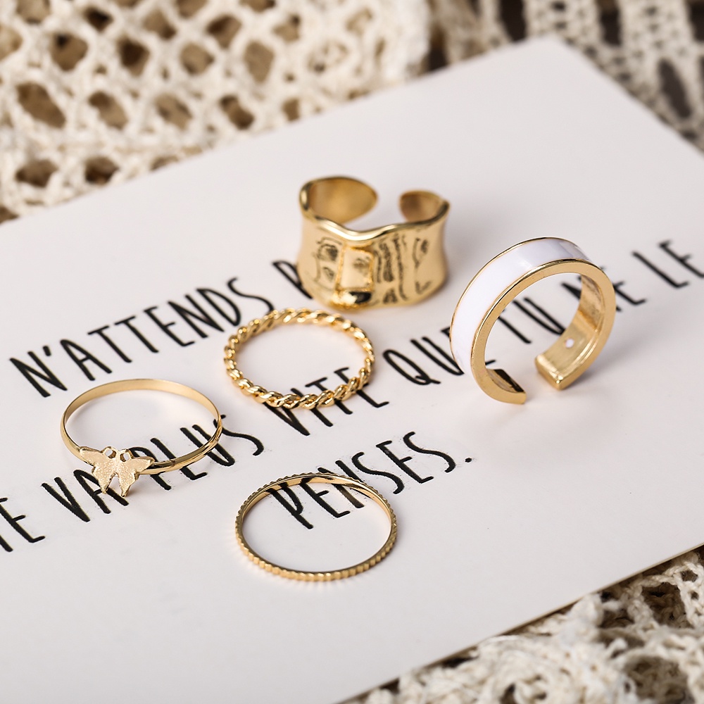 iF YOU Bộ nhẫn   đính ngọc mắt mèo sang trọng thời trang cho nữ