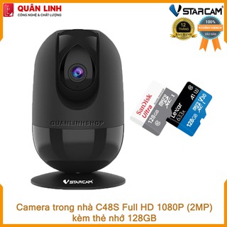 Mua Camera giám sát Wifi IP hồng ngoại ban đêm Vstarcam C48s Full HD 1080P (2MP) kèm thẻ 128GB