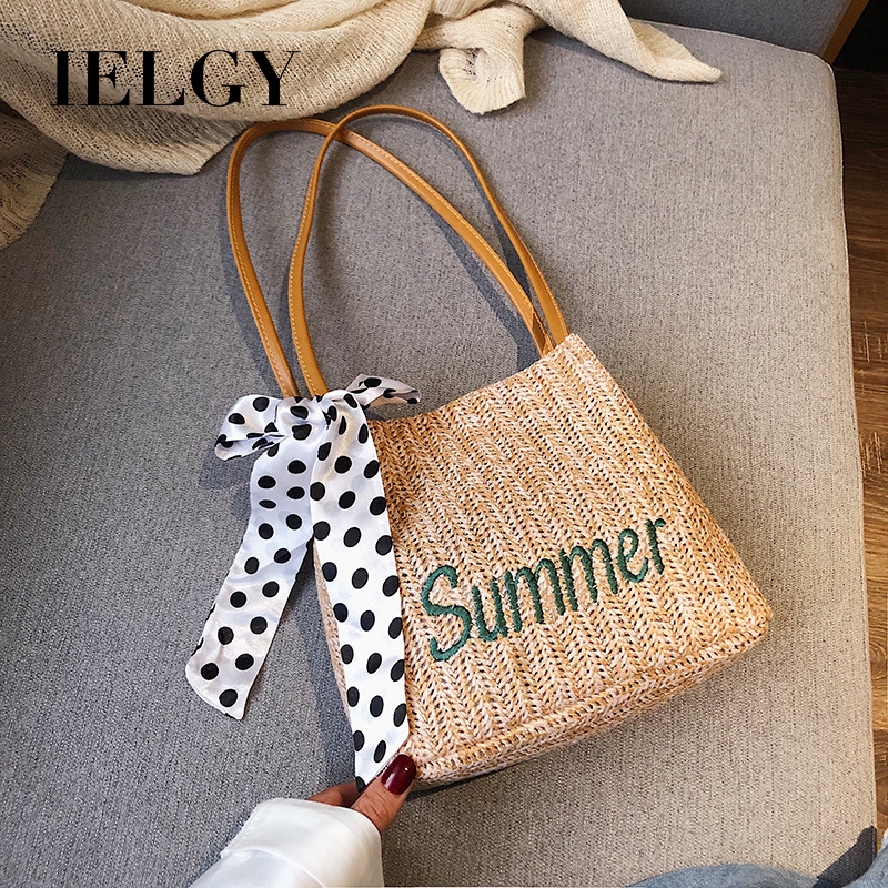 Túi xách IELGY bằng rơm thời trang dành cho nữ