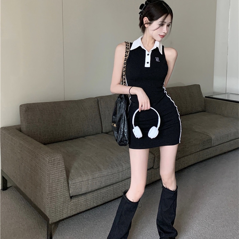 Đầm Sát Nách Cổ POLO Form Ôm Thời Trang Trẻ Trung