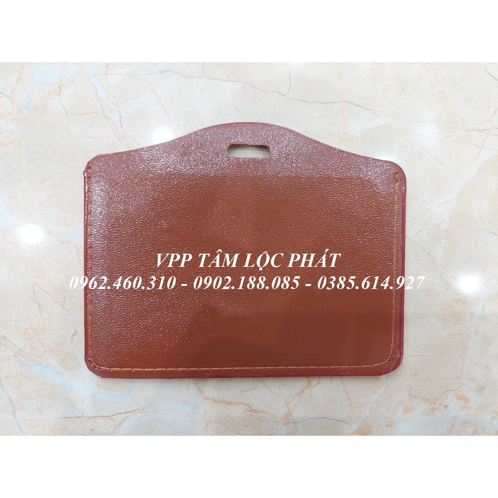 Sỉ 50 chiếc THẺ DA DỌC, bao da đựng thẻ, đeo thẻ tên da
