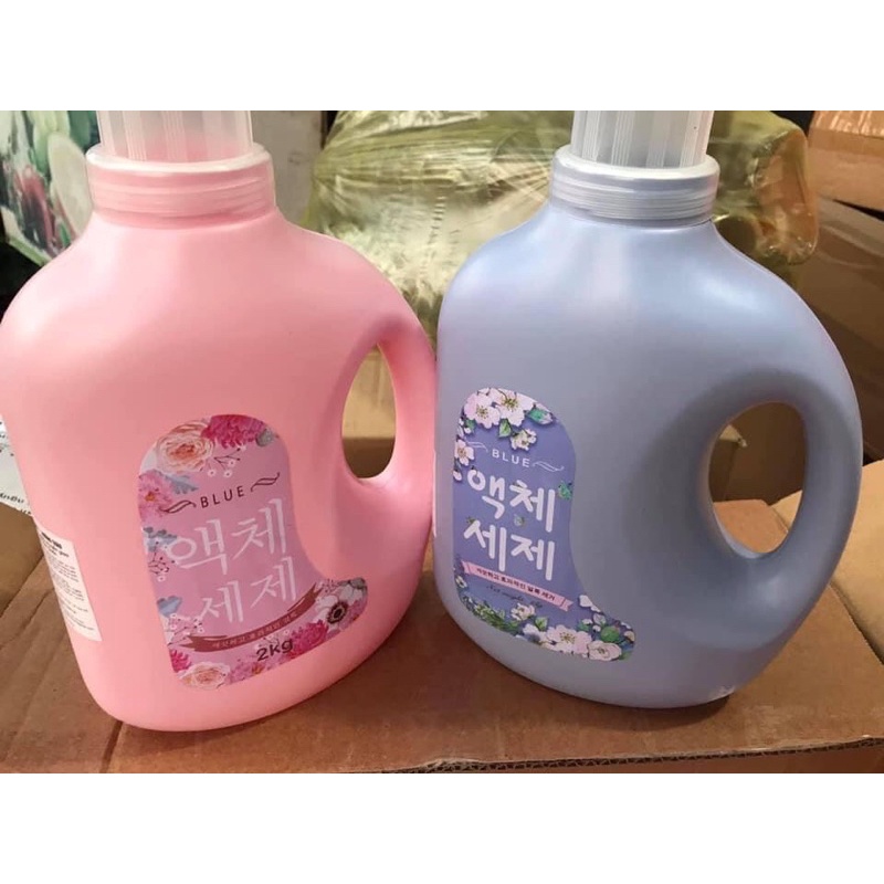 Nước giặt Blue can 2 lít siêu thơm can màu xanh hoặc hồng