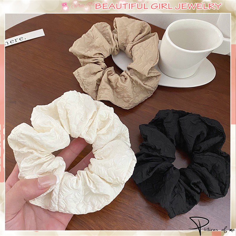 Dây Cột Tóc Xếp Ly Kết Cấu Xếp Ly Nhẹ Nhàng Mọi Loại Tóc Đuôi Ngựa Lớn Thắt Nơ Pháp Đẹp Mắt