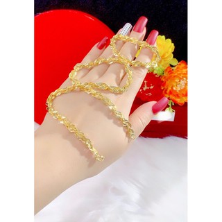 Dây chuyền nữ kiểu xoắn màu vàng 18 cao cấp