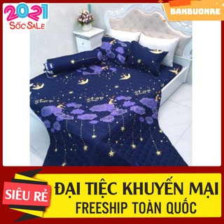 Chăn hè trần bông poly sao star xanh tím than
