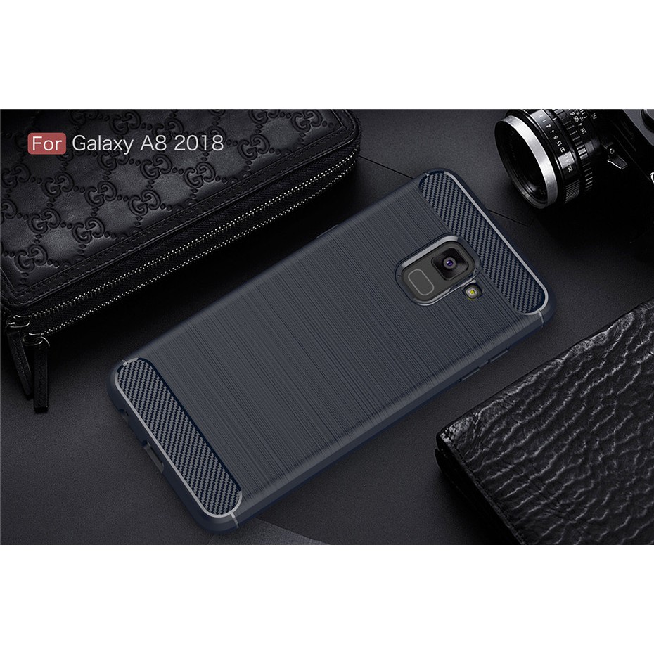 Ốp điện thoại TPU mềm Silicone thiết kế cạnh viền carbon cho Samsung Galaxy A8 2018 A6 A8+ a7 2018 A530F A9 2018