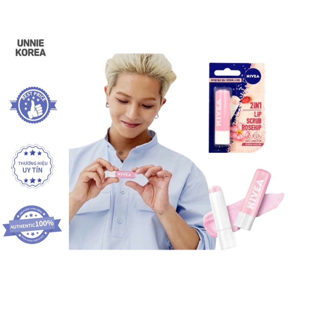 Dưỡng môi tẩy da chết NIVEA 2 IN 1 LIP Scrub Roselip