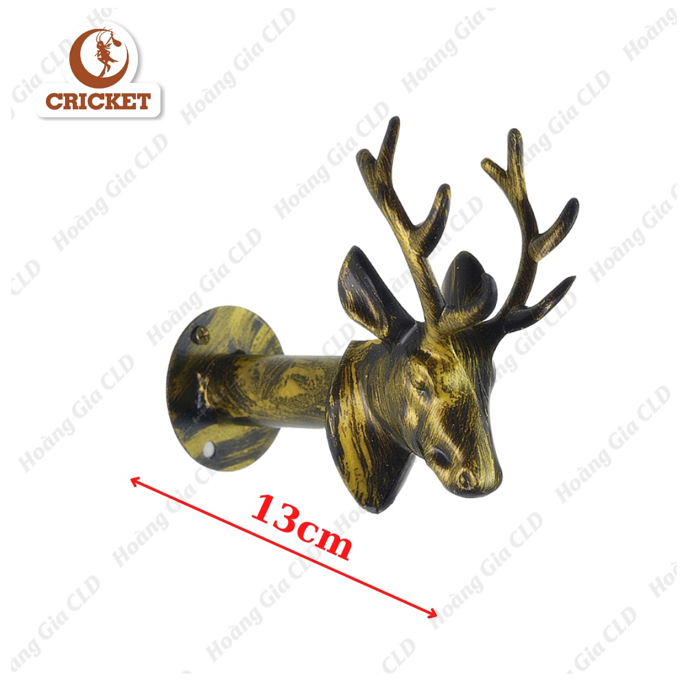 Móc đầu hươu tài lộc ĐEN VÀNG treo đồ, móc khoan tường treo quần áo