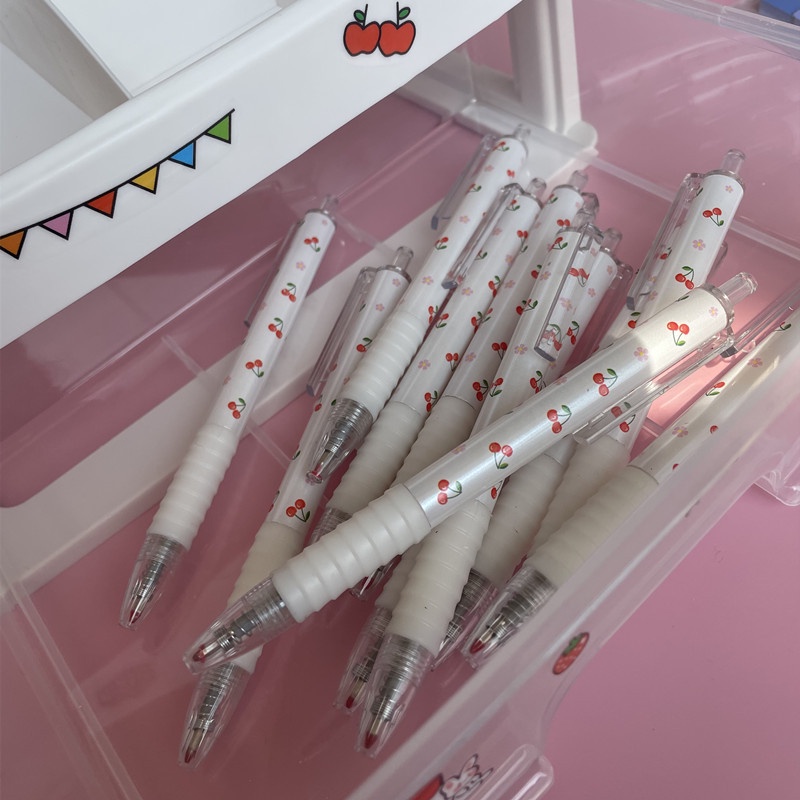 Bút bi gel mực đen hình Cherry siêu xinh
