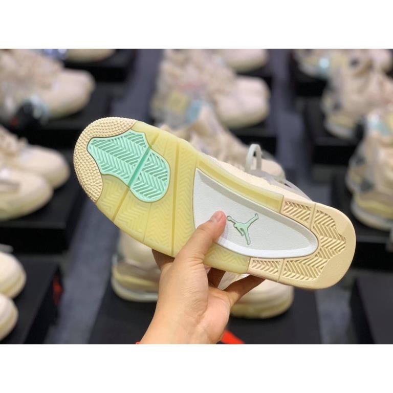 [SneeKeezz]  [FREESHIP + TĂNG TẤT ] Giày Off White ™ x Air Jodan 4 &quot;Cream/Sail&quot; OW ¹