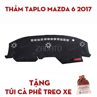 Thảm Chống Nóng Taplo Xe Mazda 6 - Thảm Taplo Lông Cừu - TẶNG: Túi Cafe Treo Xe.