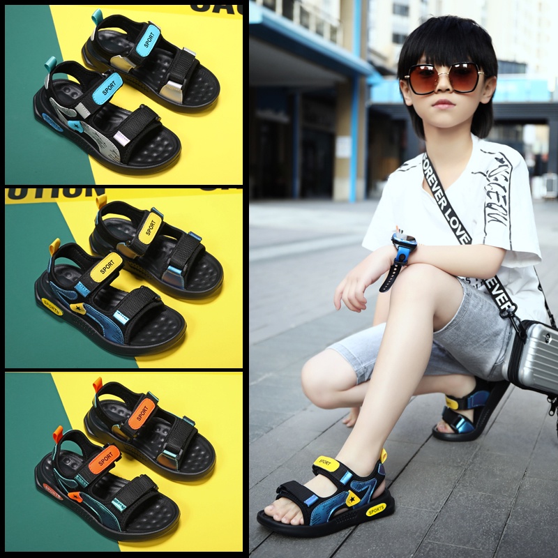 Xăng đan Mềm Chống Trượt Hình Người Nhện Thời Trang Mùa Hè Cho Bé Trai 28-38
