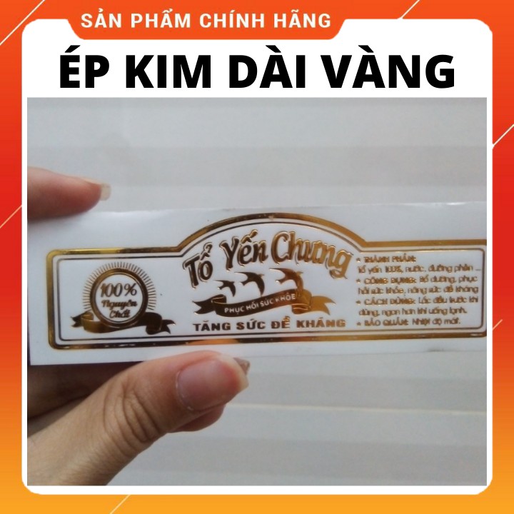 Tem ép kim yến sào dán hũ thủy tinh