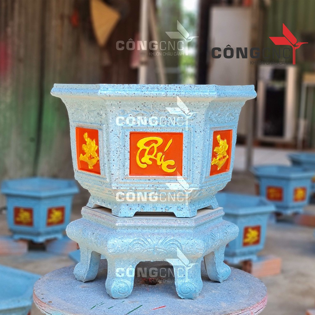 Khuôn Chậu Lục Giác 38  Chân Đôn Kỷ