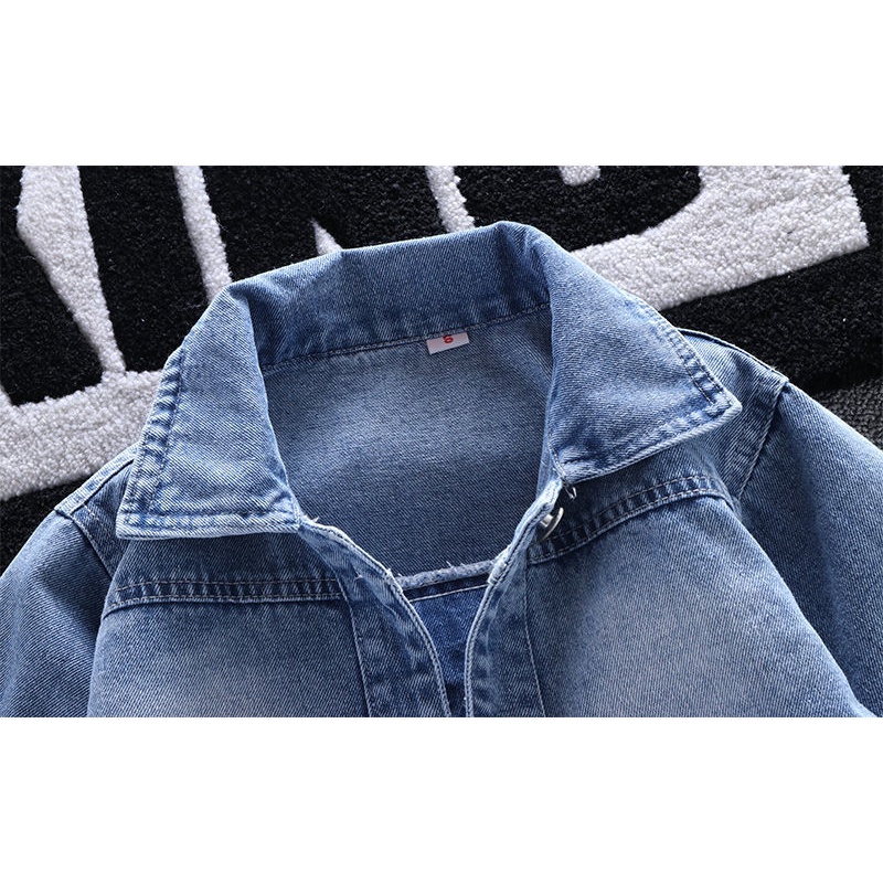 Áo Khoác Jeans In Hình Chuột Mickey Thời Trang Cho Bé Trai Và Gái 2-8 Tuổi