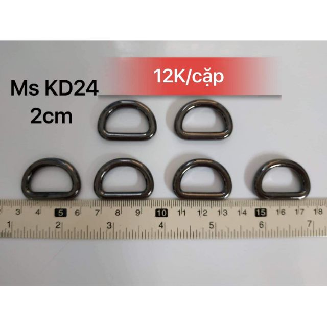 Khoen D size 2cm mạ màu khói- KD24