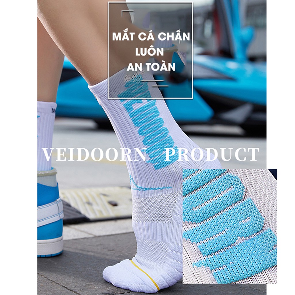 Tất Bóng Rổ Cao Cổ Nam Nữ Veidoorn Có Đệm Chuyên Dụng VT004 - AMBERVIETNAM