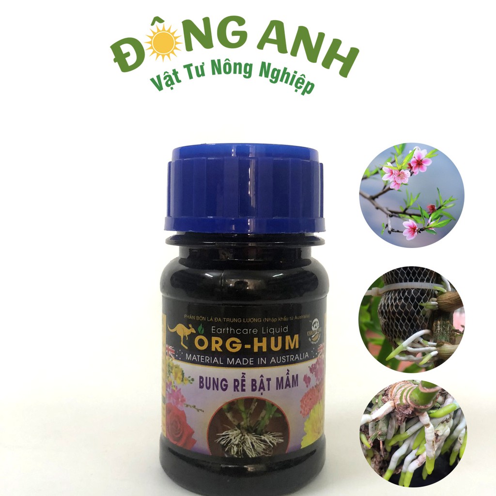 Phân bón hữu cơ bung rễ bật mầm ORG-HUM Australia 100Ml ( Dùng cho hoa, cây cảnh , phong lan )