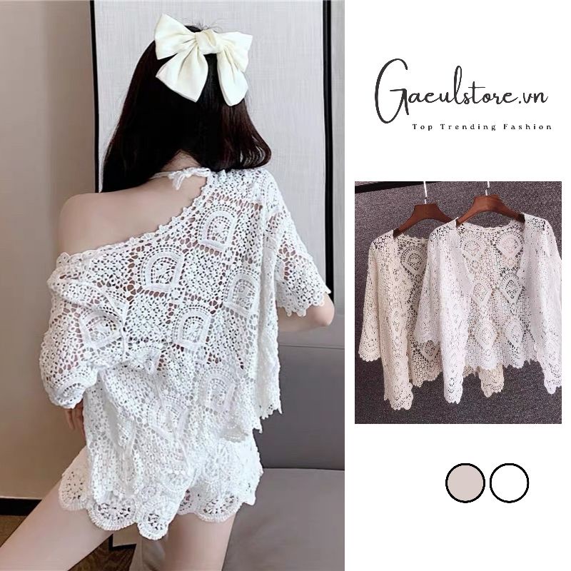 Gaeul store- Áo Khoác Ren Lưới Đi Biển Cực Đẹp, Áo Khoác Ngoài Bikini