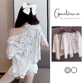 Gaeul store- áo khoác ren lưới đi biển cực đẹp, áo khoác ngoài bikini