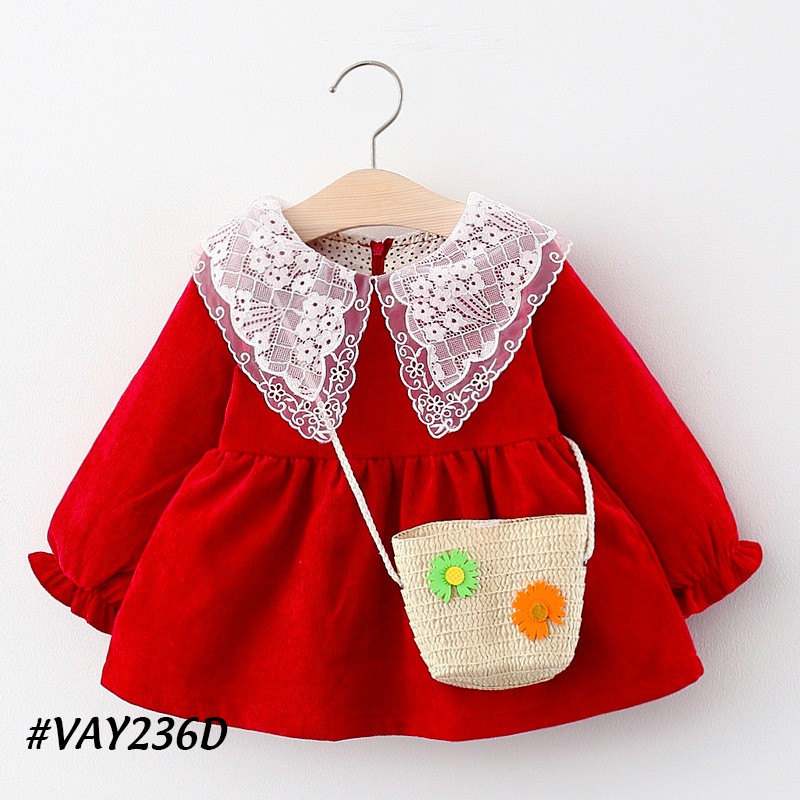 Váy bé gái, đầm bé gái họa tiết xinh thời trang cho bé từ 6 tháng đến 3 tuổi VAY236