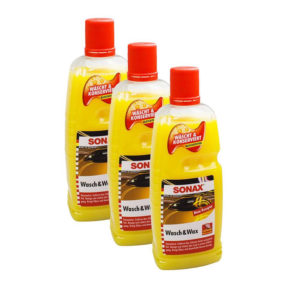 Nước rửa xe Sonax ô tô xe máy siêu bóng 2:1 SONAX Wash & Wax (Rửa & Wax bóng sơn) 1000ml SonaxSonax313341