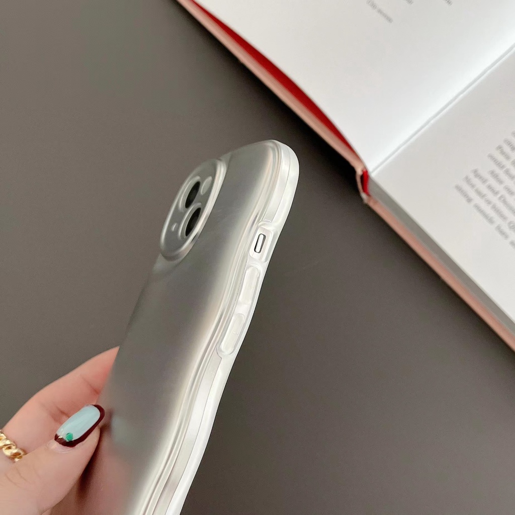 Ốp Điện Thoại IMD Mềm Màu Trơn Viền Gợn Sóng Cho Iphone 13 12 / 11 Pro Max