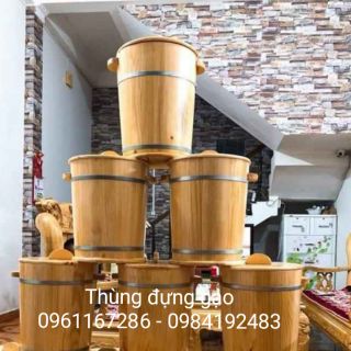 Thùng đựng gạo bằng gỗ 15 Kg