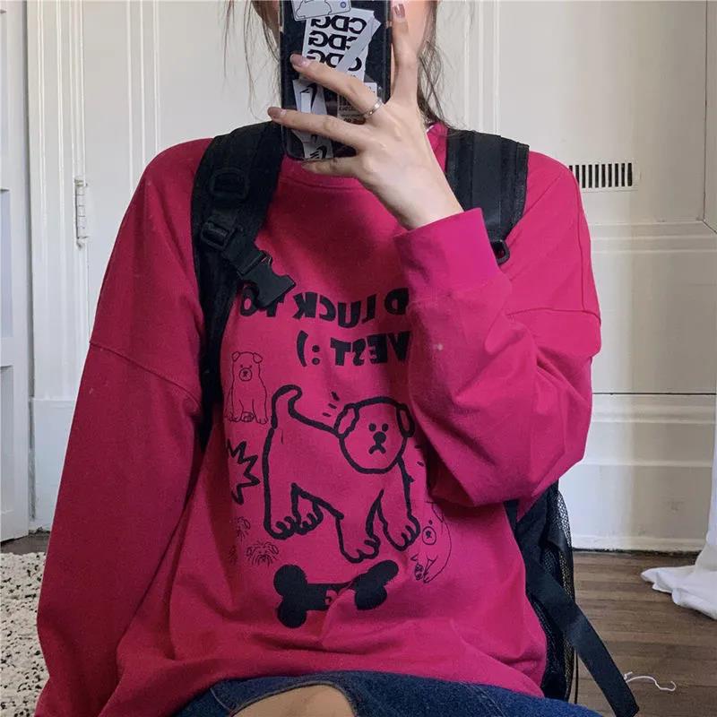 NRVP Áo Thun Nữ Dài Tay Cổ Tròn Thời Trang Hàn