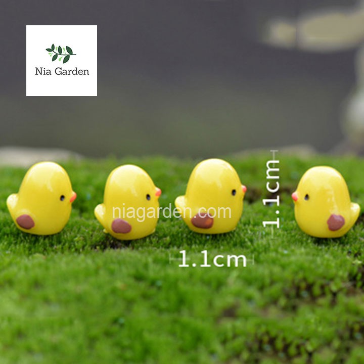 (10 con) Phụ kiện gà con mini trang trí cây cảnh tiểu cảnh chậu cây bể cá terrarium Nia Garden N5
