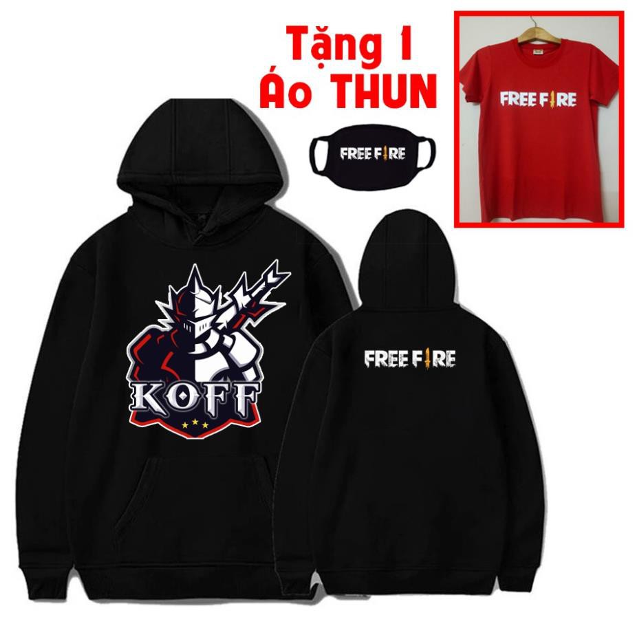 Áo khoác áo hoodie FREE FIRE - team KOFF giá siêu rẻ nhất vịnh bắc bộ / co size trẻ em