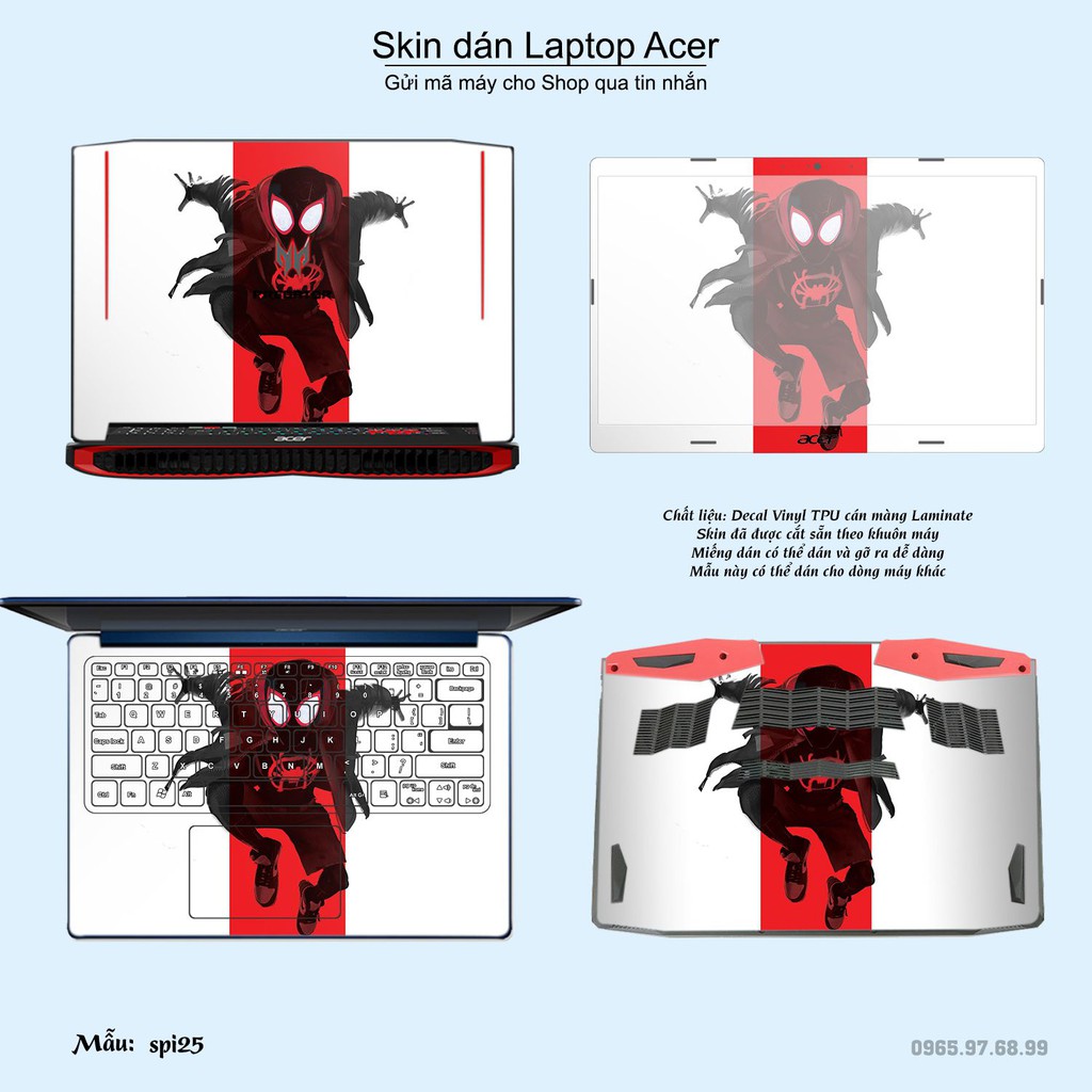 Skin dán Laptop Acer in hình người nhện Spiderman _nhiều mẫu 2 (inbox mã máy cho Shop)