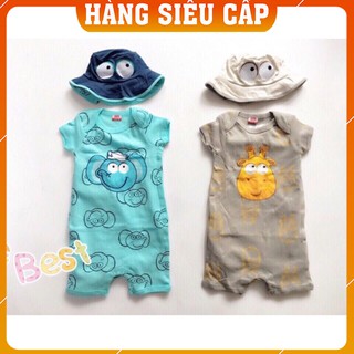 [Hàng Cao Cấp] Bodysuit cộc tay cho bé trai, Body cotton co giãn 4c, thấm hút mồ hôi cực tốt, TẶNG KÈM MŨ siêu xinh