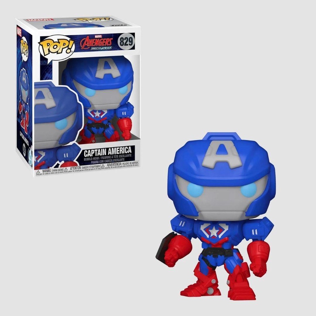 Mô hình Marvel Captain America 10cm 829 Mech Strike Funko Pop Mô hình tĩnh Nhựa PVC CHÍNH HÃNG MỸ MVFKP09