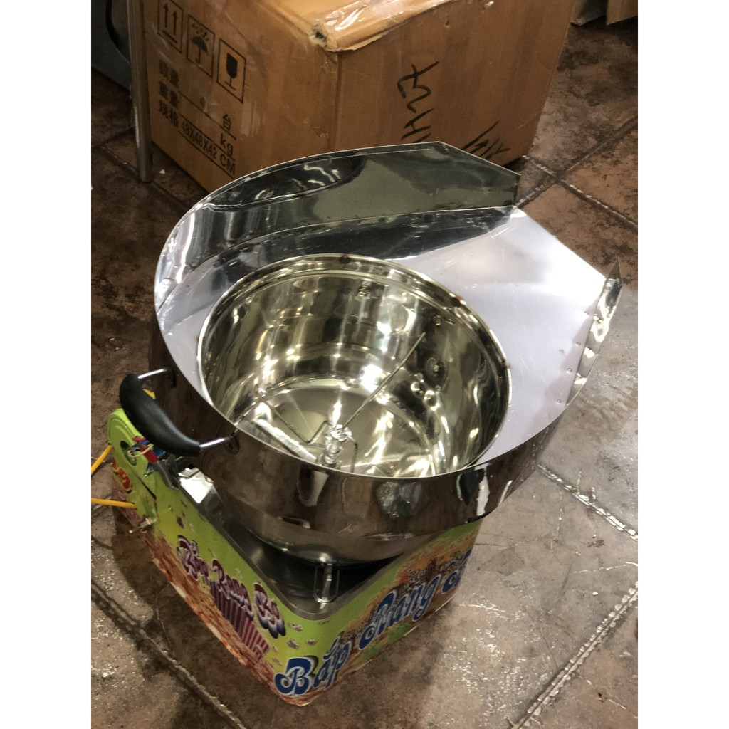 Máy nổ bắp rang bơ công nghiệp, Máy làm bỏng ngô, nồi có máng, cỡ lớn nhất 28cm