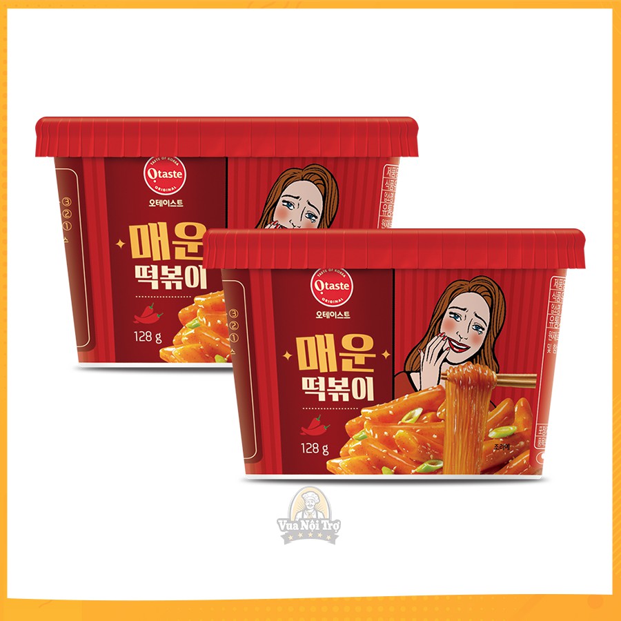 Combo 2 Hộp Bánh Gạo Topokki Sốt Cay Và Miến Sợi Otaste (128g/tô)