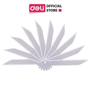 Lưỡi dao rọc giấy deli, bạc, 10 chiếc lưỡi/hộp - 2 hộp - e2015