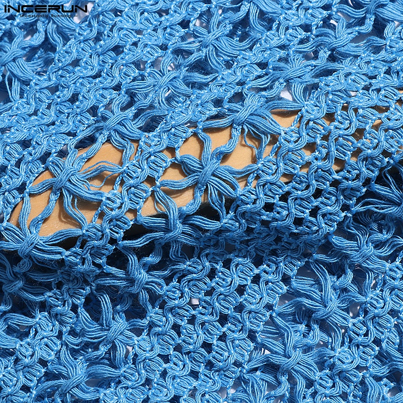 Áo ba lỗ INCERUN màu trơn trong suốt thời trang mùa hè cho nam